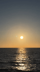 Golden sunset observed over Mediterranean Sea from Tel Aviv