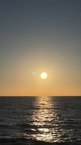 Golden sunset observed over Mediterranean Sea from Tel Aviv