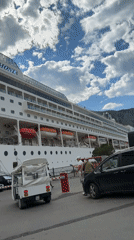 MSC Armonia cruise ship docked at Kotor port