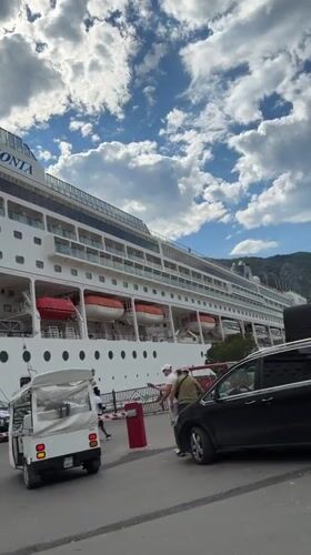 MSC Armonia cruise ship docked at Kotor port