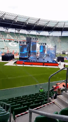 Concert stage rehearsal underway at Wrocław stadium
