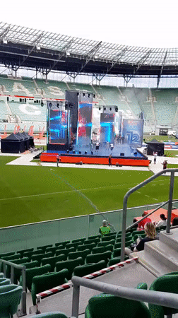 Concert stage rehearsal underway at Wrocław stadium