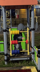Evening playground activities recorded in Litvinovo, Russia