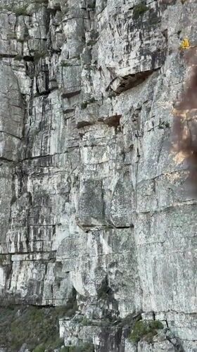 Table Mountain cliff face captured from Cape Town cable car