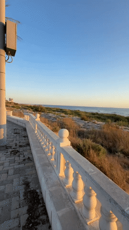 Sunset along Aktau's Caspian Sea promenade