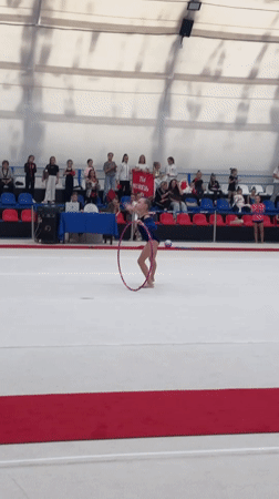 Young gymnast performs rhythmic routines at Sochi arena
