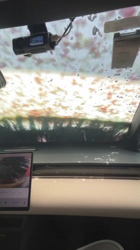 Car wash recorded from inside vehicle in Holon