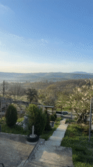 Dawn breaks over Bulgarian countryside in Balinovtsi village