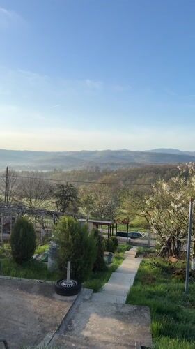 Dawn breaks over Bulgarian countryside in Balinovtsi village