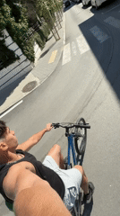 Bicycle riding and wheelie performance in Blagoevgrad