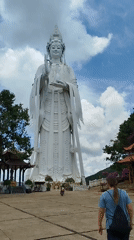 Religious statues and pagoda documented in Nam Ban, Vietnam