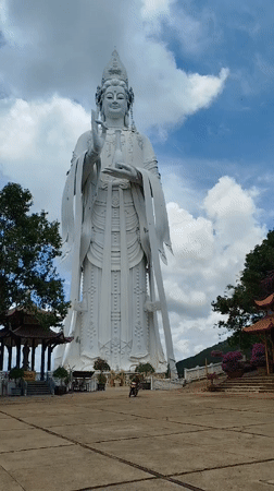 Religious statues and pagoda documented in Nam Ban, Vietnam