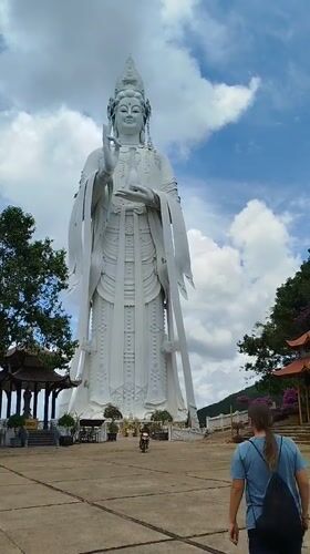 Religious statues and pagoda documented in Nam Ban, Vietnam