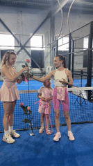 Decorated padel court celebration in Orenburg, Russia
