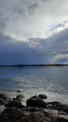 Dramatic storm clouds gather over Black Sea coast in Burgas