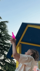 Children play with water guns at Rijeka playground