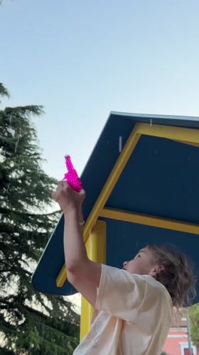 Children play with water guns at Rijeka playground