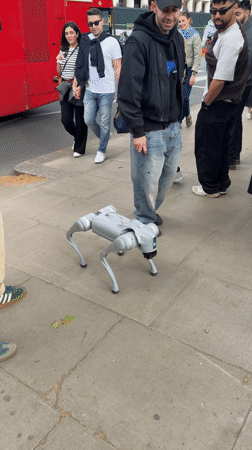 Four-legged robot draws crowd on London sidewalk