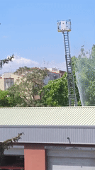Fire department conducts ladder truck training operations