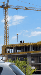 Construction work continues in Sofia under sunny skies