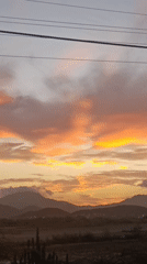 Vibrant sunset captured over mountains in Juan Griego, Venezuela