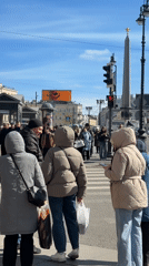 Ordinary morning street life documented in central Saint Petersburg