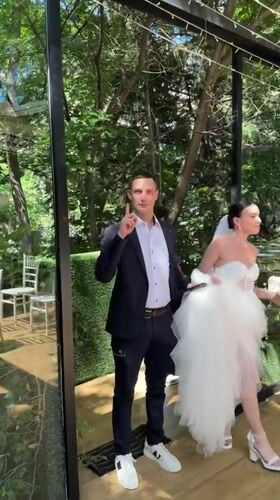 Outdoor wedding celebration at a garden venue in Tbilisi