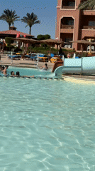 Swimming and water slides captured at Egyptian water park