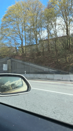 Classic red Volvo convertible spotted on Wuppertal roads