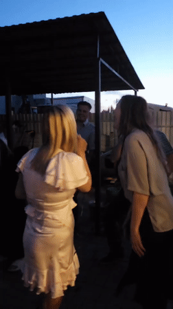 Evening karaoke party with hookah and celebrity masks in Bulgakovo