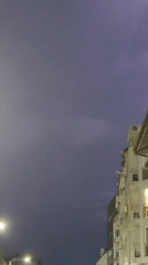 Evening rain and lightning observed across Varna, Bulgaria streets