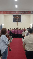 Church choir performs evening service in Ciudad Guayana, Venezuela
