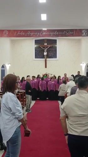 Church choir performs evening service in Ciudad Guayana, Venezuela