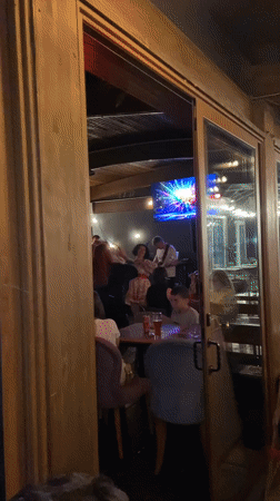 Live band entertains dancing crowd at Bar, Montenegro venue