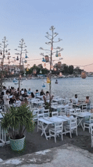 Beachfront restaurant set for service in Datça, Turkey