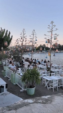 Beachfront restaurant set for service in Datça, Turkey