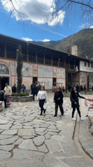 Tourist group visits historic Bachkovo Monastery in Bulgaria