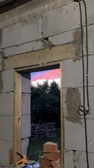 Striking summer sunset over a Perm neighborhood