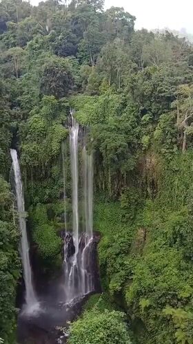 Sekumpul Waterfalls documented by witnesses in Sawan, Indonesia
