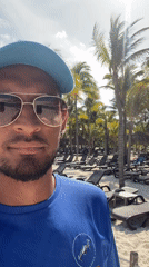 Tourist documents evening beach activities in Playa del Carmen
