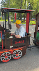 Miniature tourist train operates in Chaikovsky park
