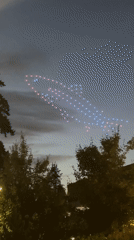 Drone light show shapes the sky over New Westminster festival grounds