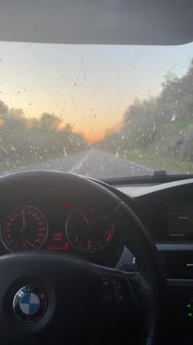 Driver captures sunset road view near Tsarevo, Bulgaria
