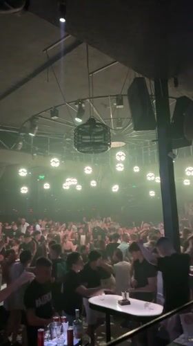 Crowded nightclub scene in Varna, Bulgaria