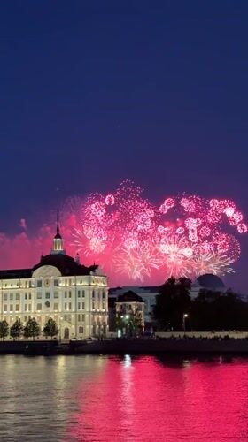 Fireworks over the Neva River, Saint Petersburg