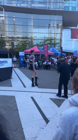 Drag and belly dance performances at Surrey Pride outside SFU
