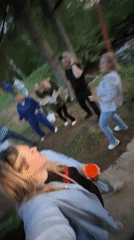 Group enjoys outdoor picnic with dancing near Markovo water