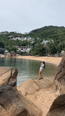 Evening beach activities captured at Baan Chaweng Noi, Thailand