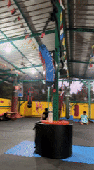 Fitness activities observed at outdoor gym in Calangute