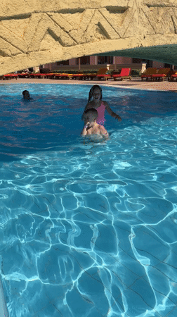 Family vacation moments captured at Egyptian resort morning